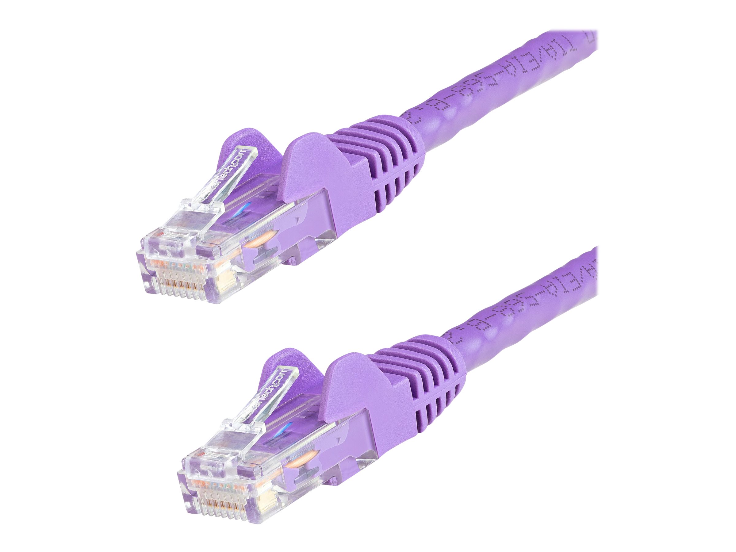 Startech 50ft CAT6 Ethernet Cable, 10 Gigabit Snagless RJ45 650MHz 100W PoE Patch Cord, CAT 6 10GbE UTP Network Cable w/Strain Relief, Purple, Wiring is UL Certified/TIA