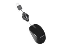 Targus - Maus - rechts- und linkshändig - optisch - 3 Tasten - kabelgebunden - USB - Schwarz