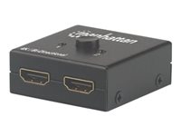 Manhattan HDMI 4K Splitter/ 2-Port, Bi-Directional, 4K@30Hz, Manual Selection, Passive (No Power Required), Black, Box Video splitter/kontakt HDMI