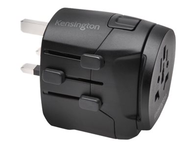 Kensington International Travel Adapter - Grounded (3-Prong) with Dual USB Ports power adapter - BS 1363, CEE 7/7,...