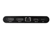 Startech USB C Dock, 4K Dual Monitor DisplayPort, Mini Laptop Docking Station, 100W Power Delivery Passthrough, GbE, 2-Port U