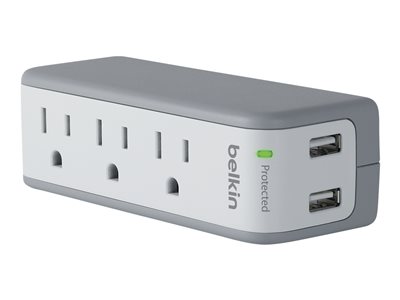 Belkin 3-Outlet Mini Surge Protector with USB Ports (2.1 AMP) Surge protector 