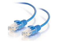 C2G 8in (0.2m) Cat6 Snagless Unshielded (UTP) Slim Ethernet Network Patch Cable - Blue