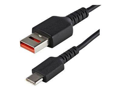 StarTech.com 3ft (1m) Secure Charging Cable, USB-A to USB-C Data Blocker Charge-Only Cable, No-Data Power-Only Charger Cable for Phone/Tablet, Data Blocking USB Protector Adapter Cable - 5V at 2.4A (12W max) (USBSCHAC1M)
