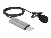 DeLOCK USB Tie Lavalier Microphone Mikrofon Kabling -30dB Omni-directional Sort Grå