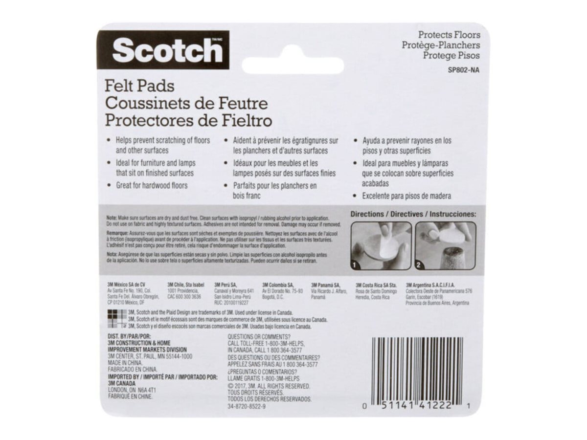  Scotch Felt Pads 32 PCS Beige, Felt Furniture Pads for  Protecting Hardwood Floors, 1 Round, Easy-to-apply, Self-Stick design,  Reliable protection from nicks, dents and scratches (SP802-NA) : Everything  Else