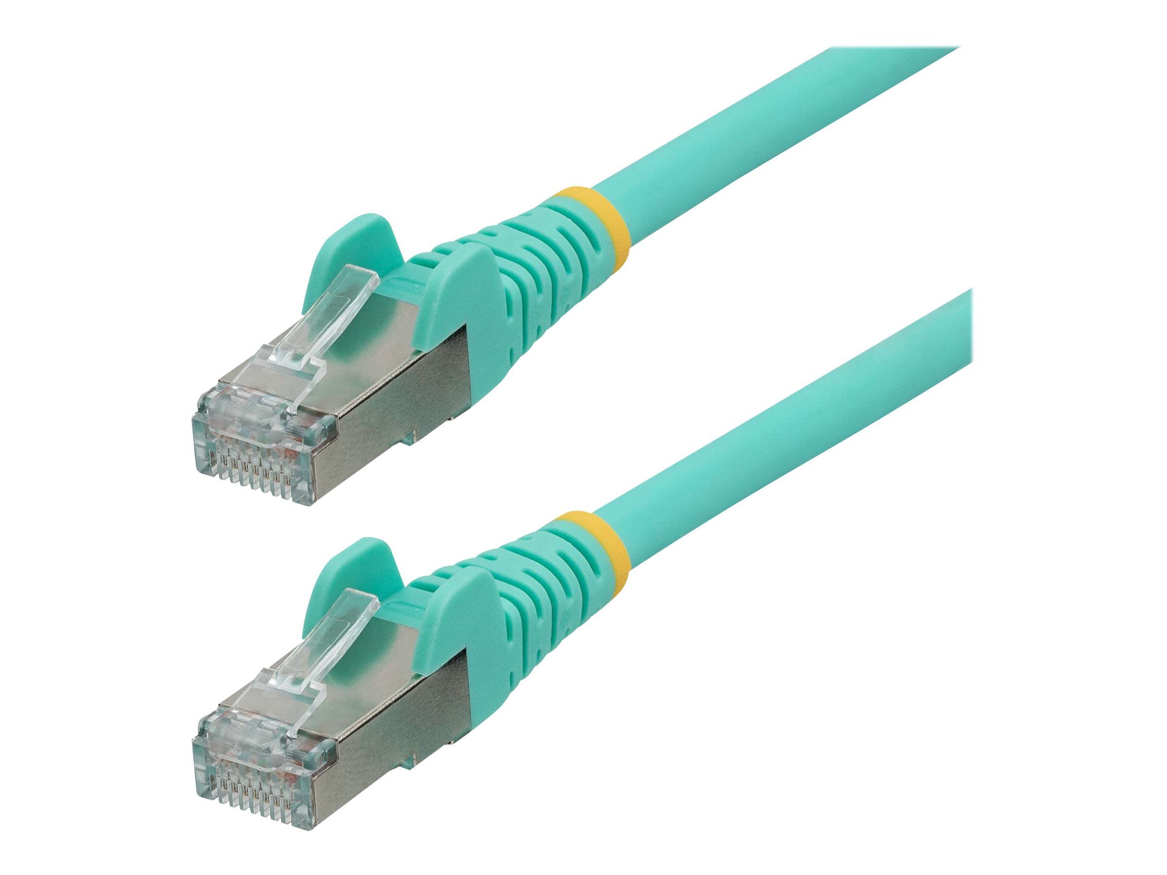 Startech 12ft LSZH CAT6a Ethernet Cable, Aqua, 10 Gigabit Snagless RJ45 100W PoE Patch Cord, CAT 6A 10GbE 27AWG S/FTP Network Cable w/Strain Relief, ETL
