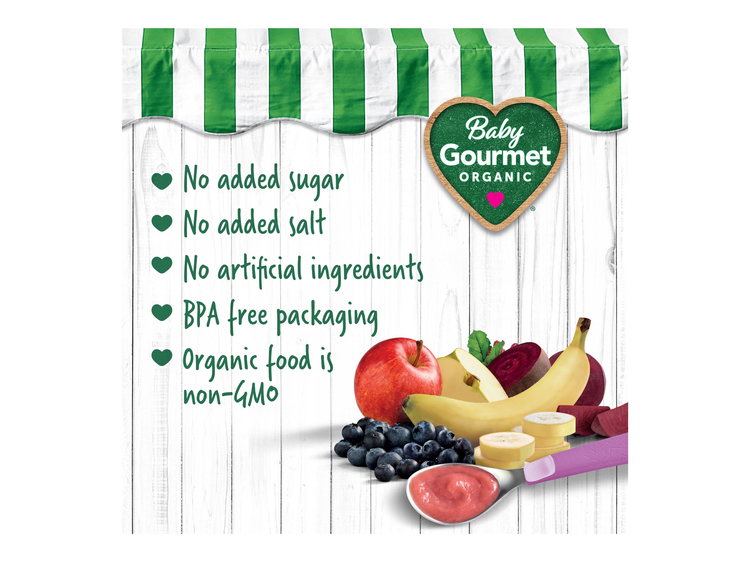 Baby Gourmet Baby Food - Banana Apple Beet Berry - 128ml