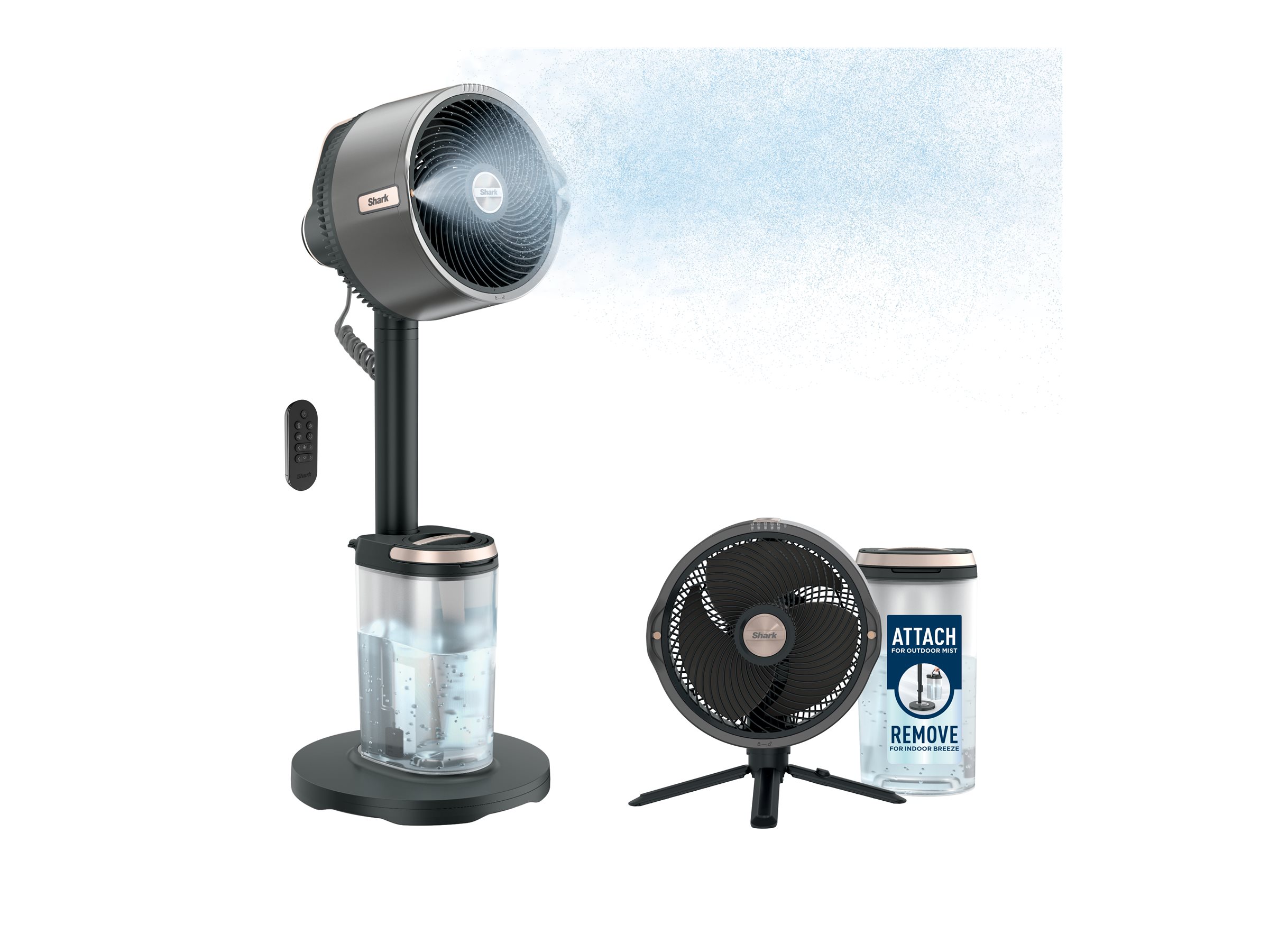 Shark FlexBreeze Pro Mist Cooling Fan - Charcoal Grey - FA302C