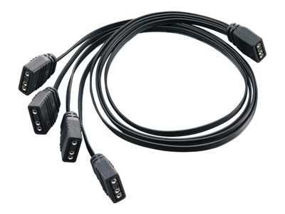 SilverStone CPL03 fan power splitter 4-1 pin ARGB to 4-1 pin ARGB 30 Product shot Left-angle 79150