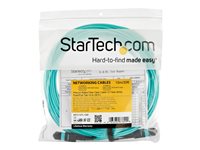 Startech MTP Fiber Optic Cable - 30 ft / 10m - OM3 - 40Gb - Push / Pull Tab - Plenum - MPO / MTP Connector - Fiber Patch Cable (MPO12PL10M) - network cable - 10 m - 10 m - aqua