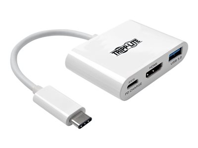 Tripp Lite USB C to HDMI Multiport Video Adapter Converter 1080p w/ USB-A Hub & USB-C PD Charging, Thunderbolt 3 CompatibleUSB Type C to HDMI, USB-C to HDMI, USB Type-C to HDMI