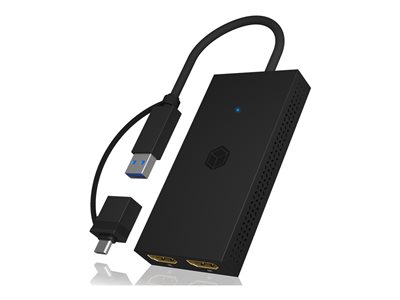 Splitter IcyBox mobiler USB 3.2 zu Dual HDMI retail - IB-SPL1029AC