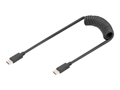 DIGITUS Ladekabel USB-C->USB-C Spiralkabel        1m schwarz