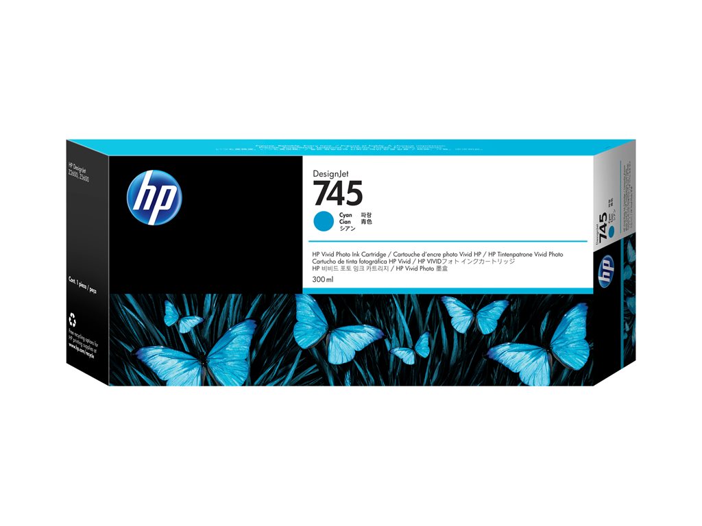 HP 745 Cartouche d encre Cyan 300 ml