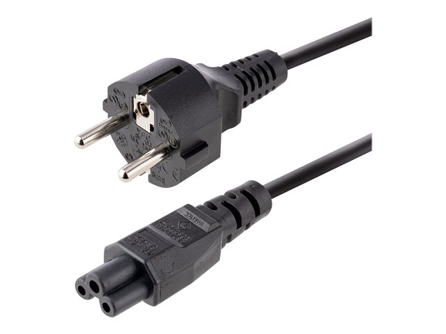 Image of StarTech.com 3m (10ft) Laptop Power Cord, EU Schuko to C5, 2.5A 250V, 18AWG, Notebook / Laptop Replacement AC Cord, Printer/Power Brick Cord, Schuko CEE 7/7 to Clover Leaf IEC 60320 C5 - Laptop Charger Cable (753E-3M-POWER-LEAD) - power cable - power CEE 