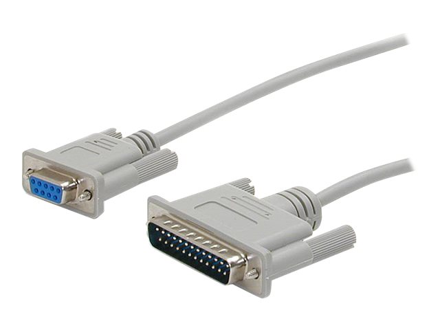 StarTech.com 10 ft Cross Wired DB9 to DB25 Serial Null Modem Cable