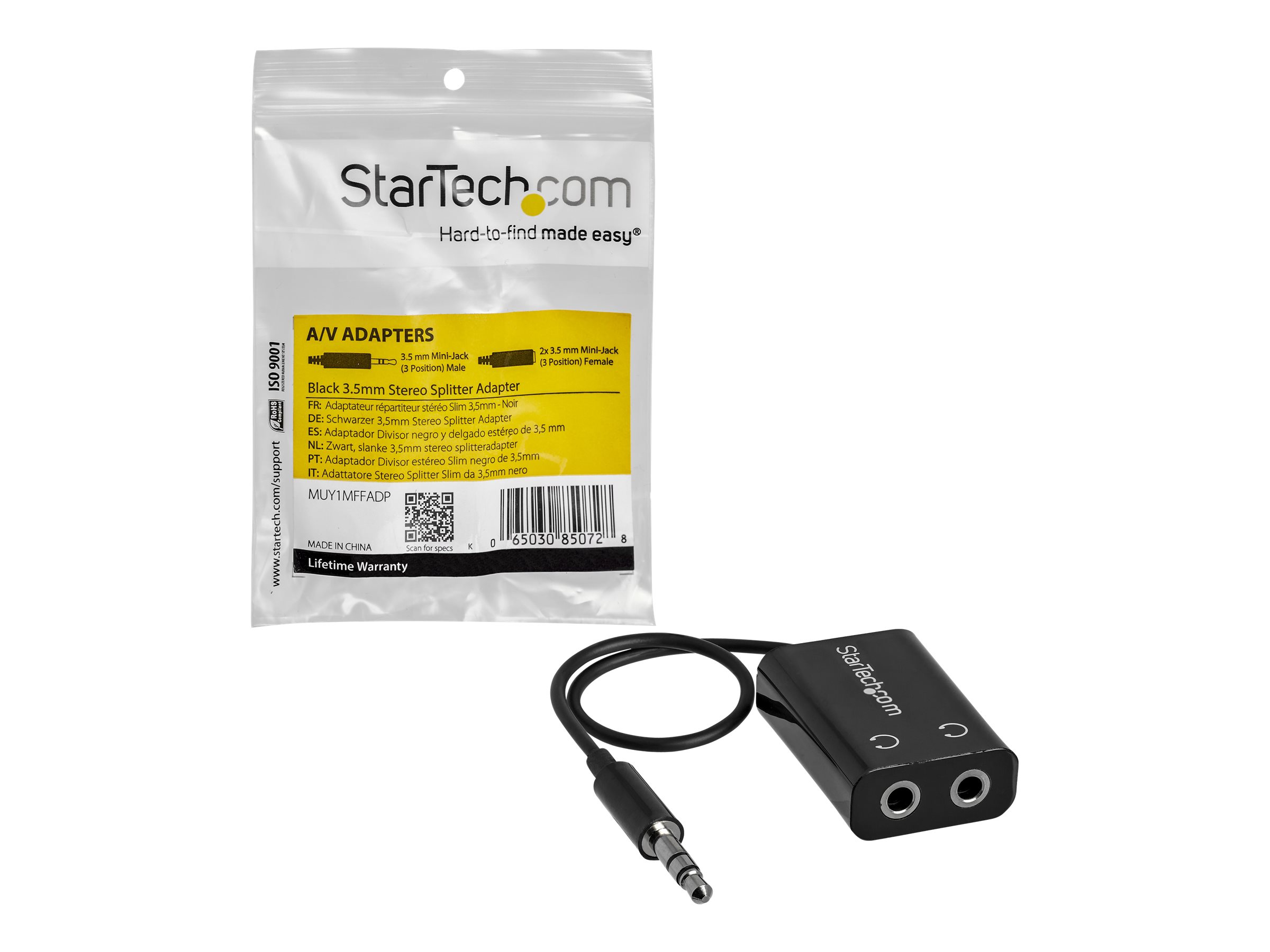 StarTech.com 3.5mm 4 Position To 2 x 3 Position 3.5mm Headset Splitter  Adapter