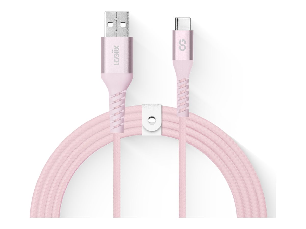 LOGiiX Vibrance USB to USB-C Cable - Blush - 1.2m