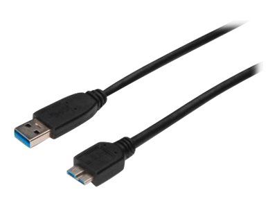 DIGITUS USB 3.0 Anschlusskabel Typ A -mikro B St/St 0.25m sw - AK-300117-003-S