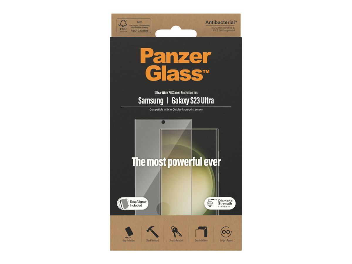 PanzerGlass Samsung Galaxy S23 Ultra (FingerPrint ready - okrajově lepené s "puntíkem" pro otisk prstu) – foto 4