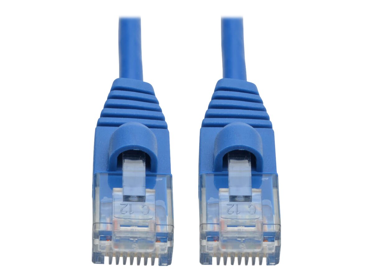 Tripp Lite Cat6a 10G Snagless Molded Slim UTP Network Patch Cable (RJ45 M/M), Blue, 2 ft.