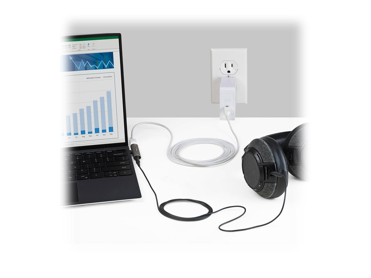 StarTech.com USB C Audio & Charge Adapter, USB-C Audio Adapter w/ 3.5mm TRRS Headphone/Headset Jack and 60W USB Type-C Power Delivery Pass-through Charger, For USB-C Phone/Tablet/Laptop - USB-C to Audio & Charging (CDP235APDM) - dokovací stanice - USB-C – foto 7