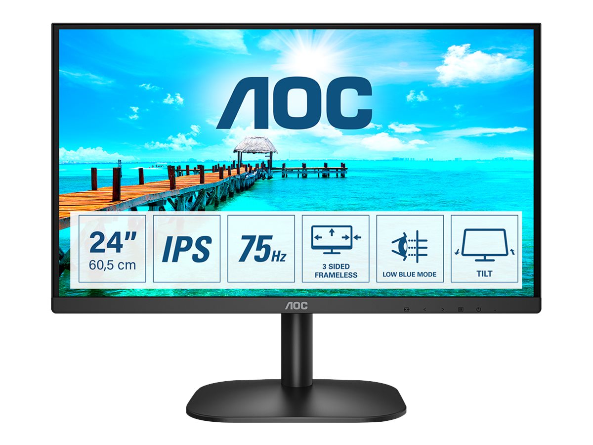 AOC MT IPS LCD WLED 23,8'' 24B2XDA - IPS panel, 1920x1080, D-Sub, DVI, HDMI, repro
