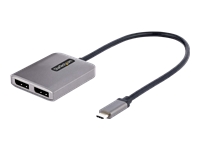 StarTech.com 2-Port USB-C MST Hub, USB Type-C to 2x DisplayPort Multi-Monitor Adapter for Laptop, Dual-DP up to 4K 60Hz w/ DP 1.4 Alt Mode & DSC, HDR, 1ft (30cm) Cable, USB Bus-Powered - Multi-Stream Transport Hub (MST14CD122DP)