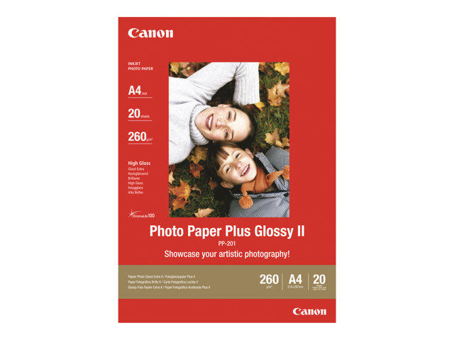 Canon Photo Paper Plus Glossy Ii Pp 201 Photo Paper High Glossy 20 Sheets 130 X 130 Mm 265 G M²