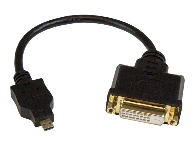 Image of StarTech.com 8in Micro HDMI to DVI-D Adapter M/F - 8in Micro HDMI to DVI Cable - Connect a Micro HDMI phone or laptop to a DVI-D display (HDDDVIMF8IN) - adapter - HDMI / DVI - 20.3 cm