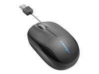 Kensington Pro Fit Retractable Mobile - Maus - optisch - 3 Tasten - kabelgebunden - USB - Schwarz