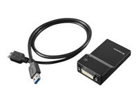 Lenovo USB 3.0 to DVI/VGA Monitor Adapter - External video adapter - USB 3.0 - DVI - for ThinkCentre M75t Gen 2; M90q Gen 2; ThinkPad E14 Gen 3; V15 IML; Yoga Slim 7 Pro 14