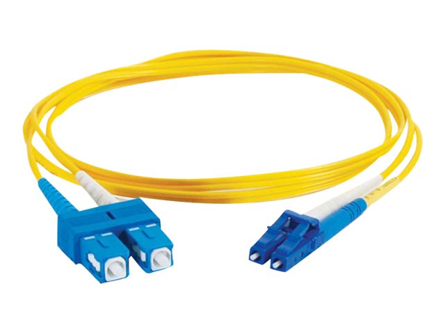 C2G LC-SC 9/125 OS1 Duplex Singlemode PVC Fiber Optic Cable (LSZH) - patch kabel - 2 m - 2 m - žlutá – foto 3