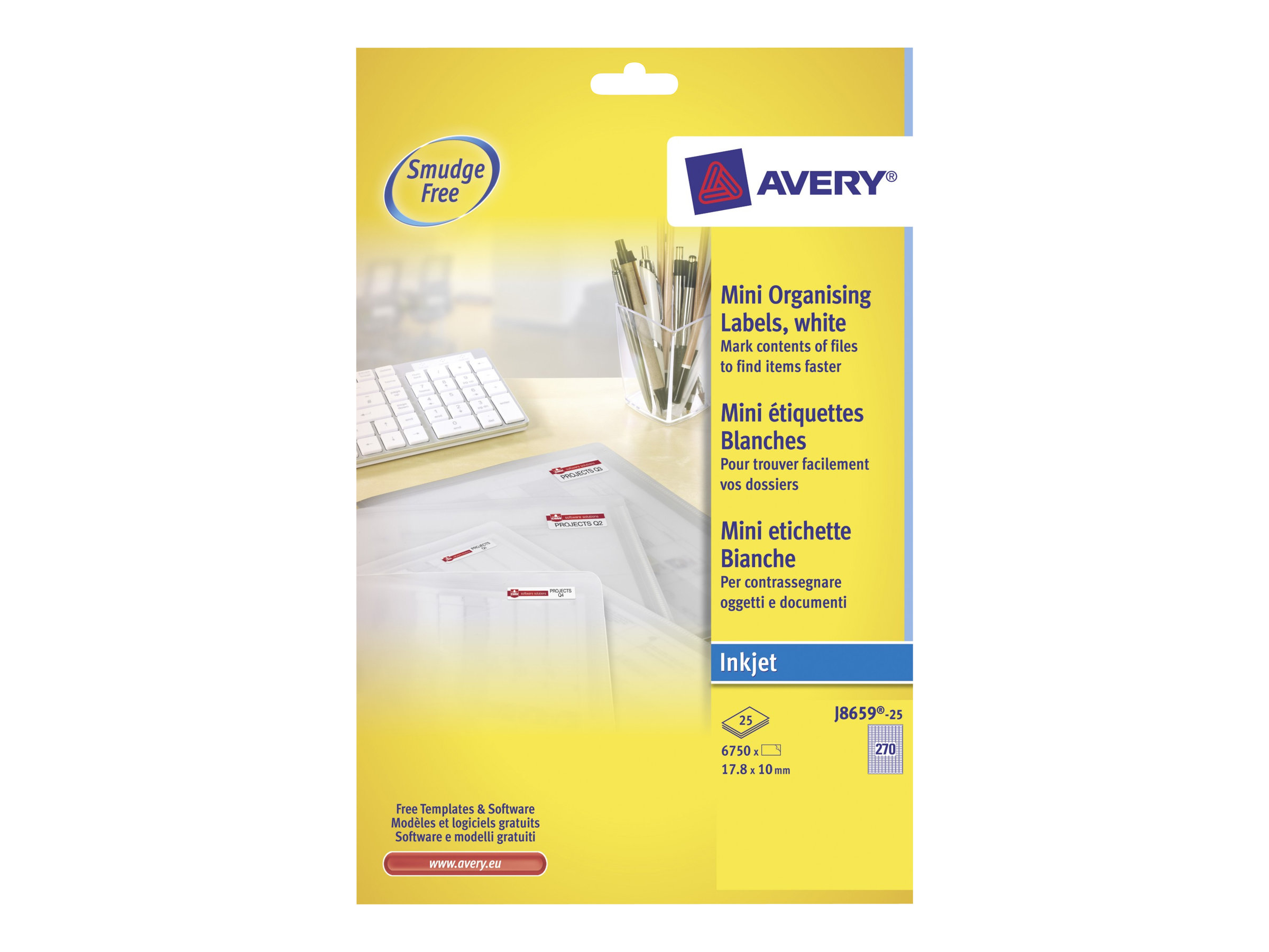 Avery Mini Labels Extra Value Pack Labels 6750 Labels 178 X 10 Mm