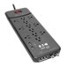 Eaton Tripp Lite Series 12-Outlet Surge Protector Power Strip 8 ft. Cord, 4320 Joules, Tel/Modem/Coax Protection, 2 USB Ports, Black