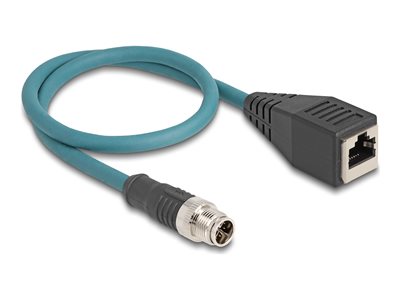 DELOCK M12 Adapterkabel X-kodiert 8 Pin ST zu RJ45,Bu 50 cm