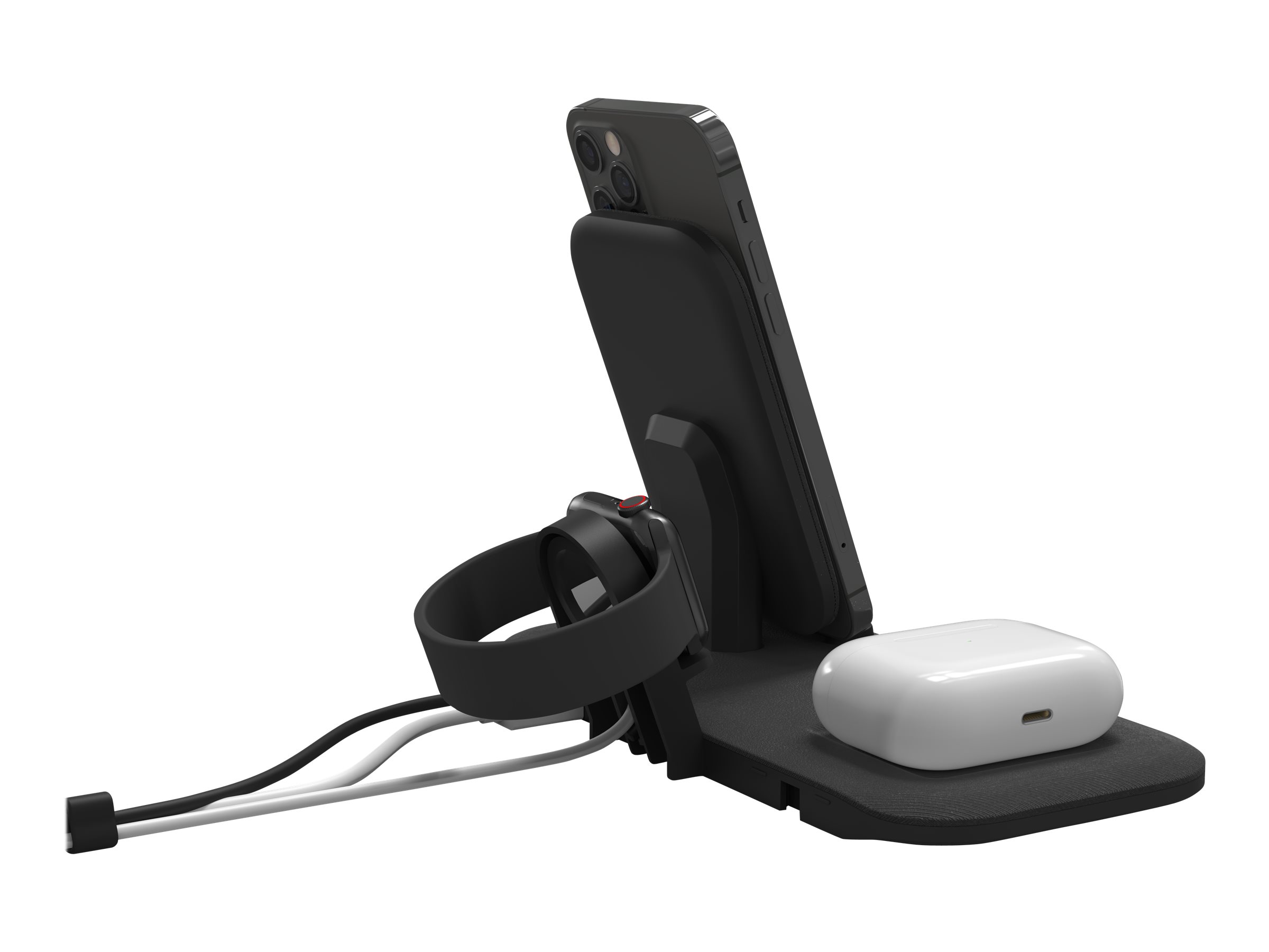 mophie Stand Plus wireless charging pad / charging stand USB 15 Product shot Back 79001