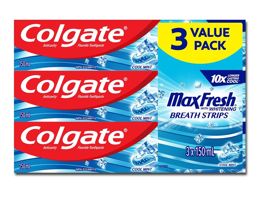 Colgate MaxFresh Toothpaste - Cool Mint - 3 x 150ml