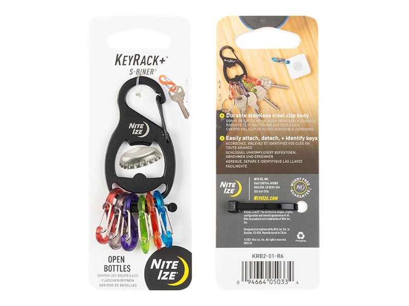 Nite Ize KeyRack+ - carabiner key ring - black