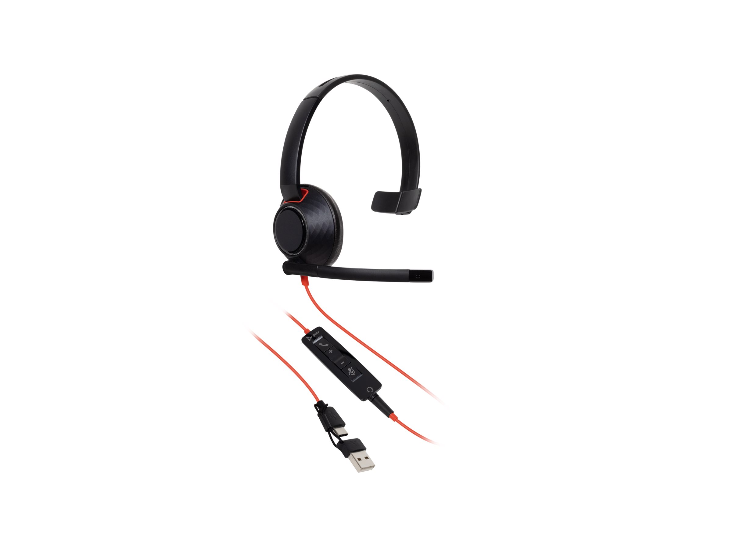 HP Poly Blackwire 5210 headset 3.5 mm jack Product shot Front 79950