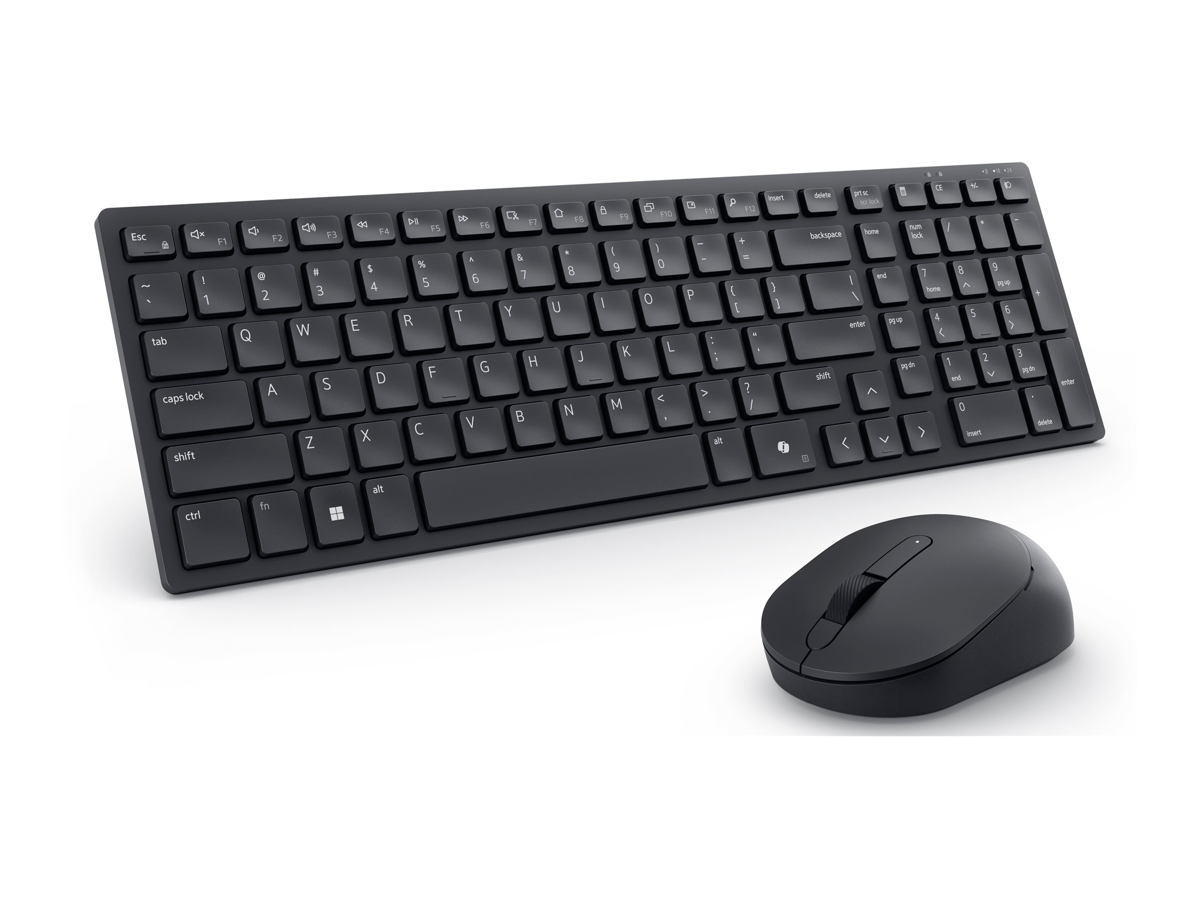 Dell Pro KM555 keyboard and mouse set silent compact QWERTY US English black Input Product shot Left-angle 79900