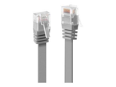 LINDY Cat.6 Flat Patch Cable Grey 0.3m