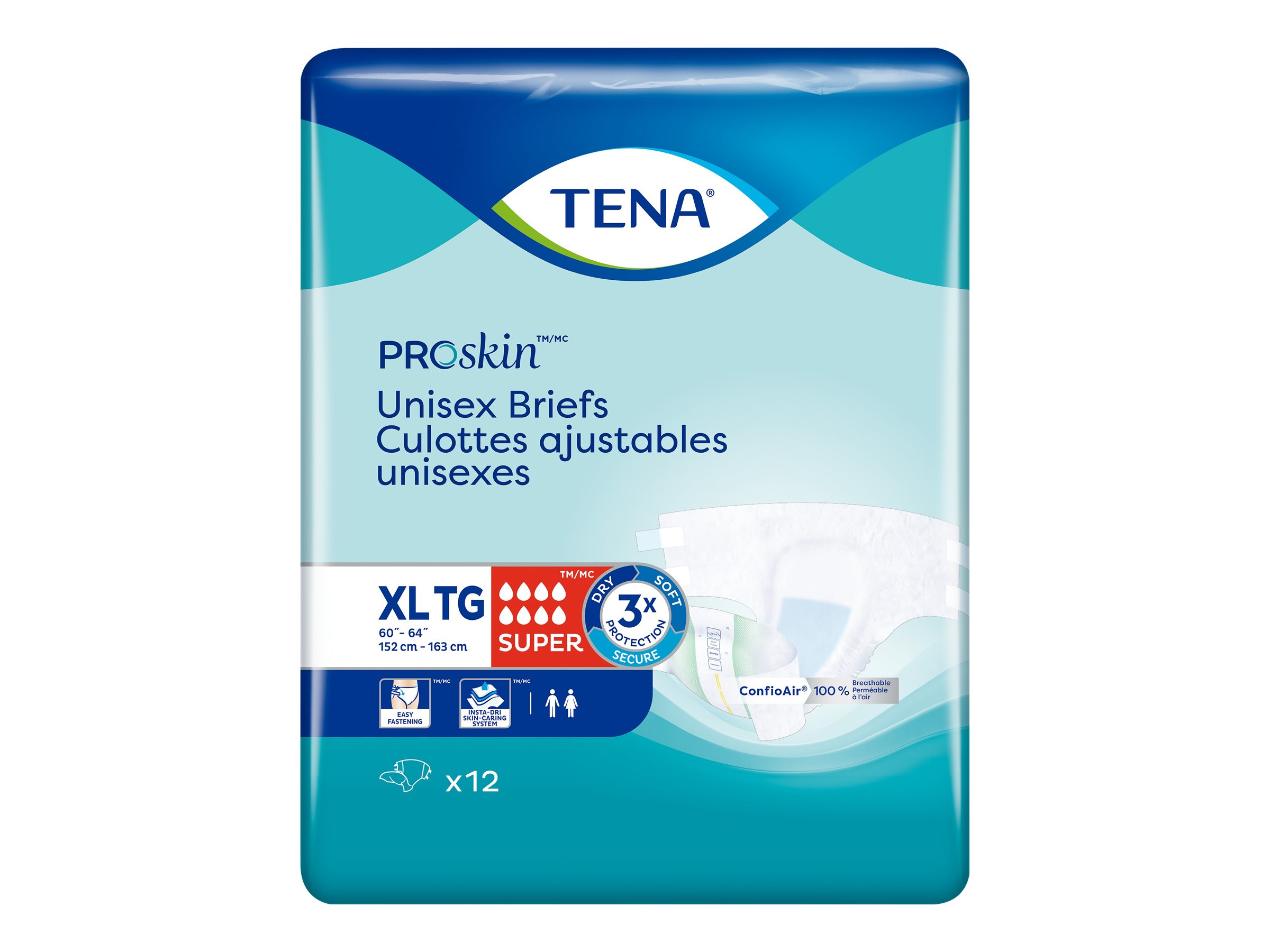 Tena ProSkin Unisex Briefs - Super - Extra Large - 12's