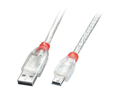 LINDY USB 2.0 Kabel Typ A/mini-B transparent M/M 5m - 41785