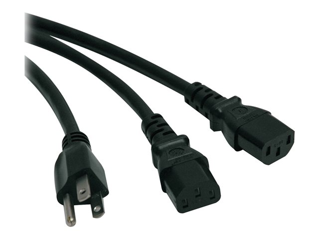 Tripp Lite 6ft Power Cord Y Splitter Cable 5-15P to 2xC13 10A 18AWG 6'