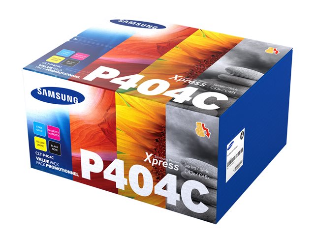 Image of Samsung CLT-P404C - 4-pack - black, yellow, cyan, magenta - original - toner cartridge (SU365A)