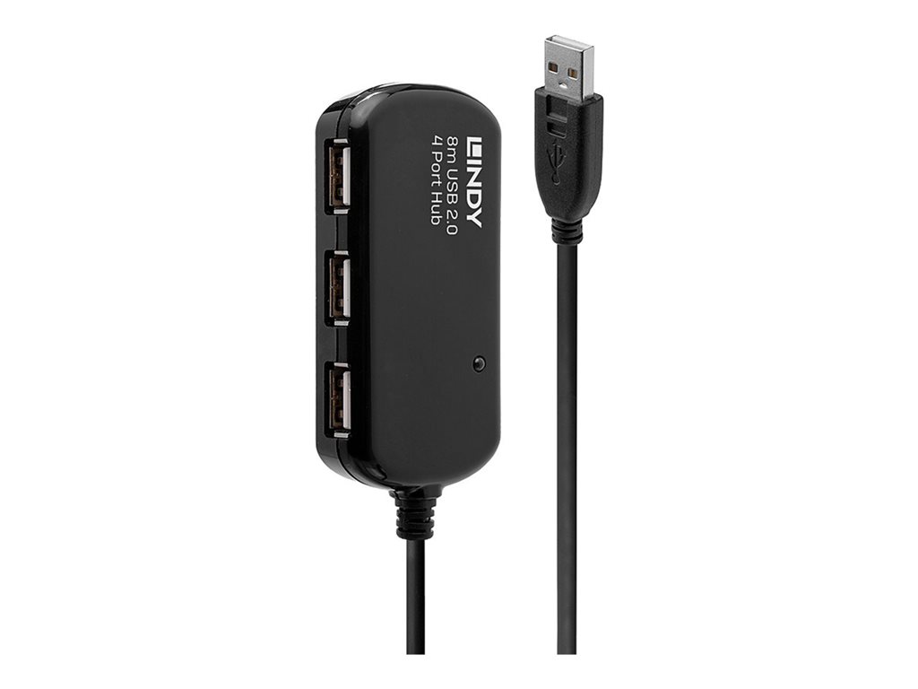 Rallonge active USB 2.0 Pro avec Hub 4 ports, 8m