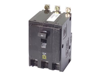 PDU 3-POLE 80AMP BOLT ON SQUARED BREAKER