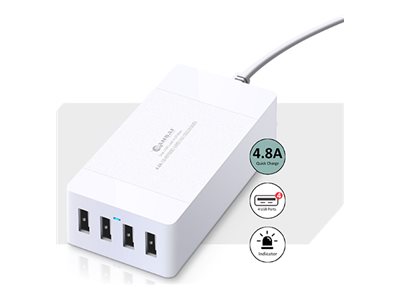 Sansai power adapter USB 24 Product shot Right-angle 79250